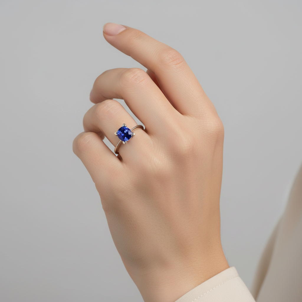 18K White Gold Women's Tanzanite Ring