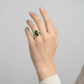 18K Yellow Gold Oval Malachite Ring