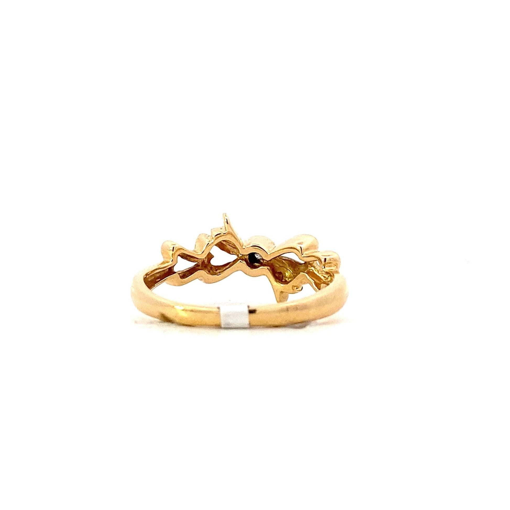 18K Yellow Gold Diamond "Bow" Ring - 0.08ct - ipawnishop.com