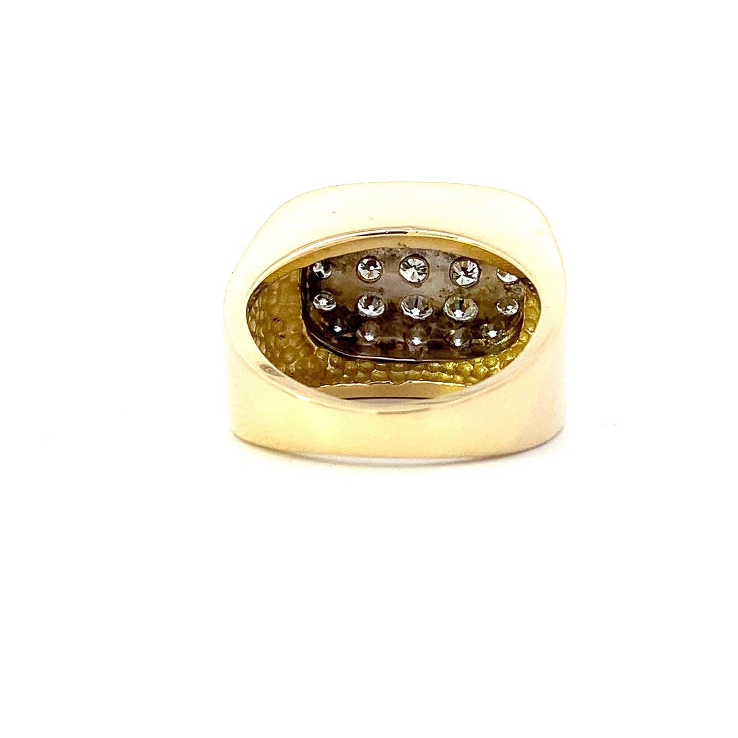 18K Yellow Gold Diamond Pave Ring - 1.41ct - ipawnishop.com