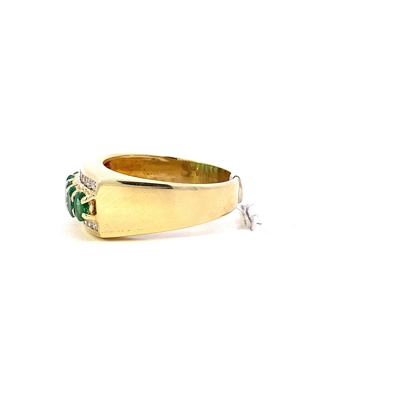 18K Yellow Gold Emerald Women's Diamond Ring - 0.29ct - ipawnishop.com