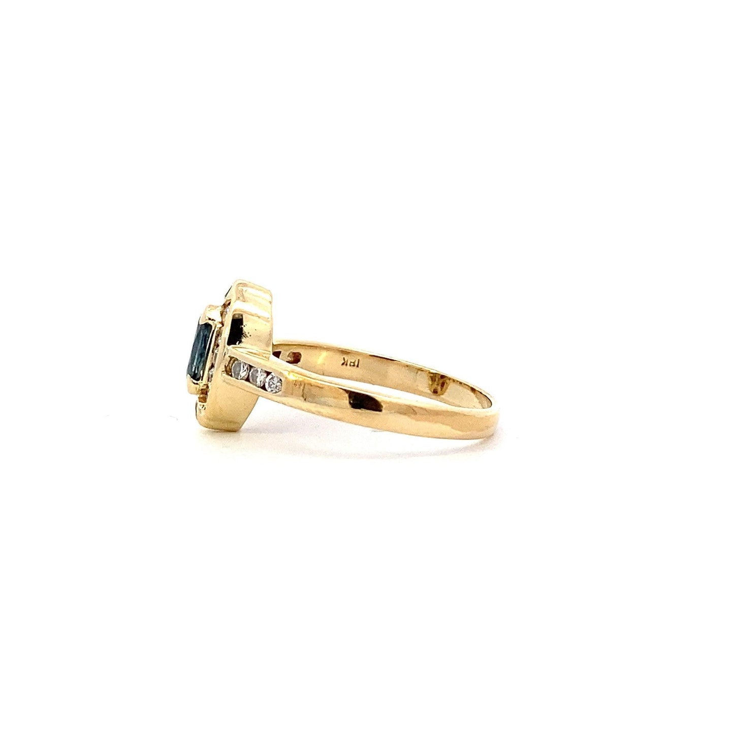 18K Yellow Gold Sapphire Women's Diamond Ring - 0.35ct - ipawnishop.com