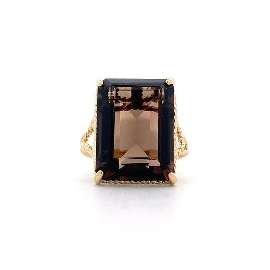 18K Yellow Gold Smokey Quartz Ring - ipawnishop.com