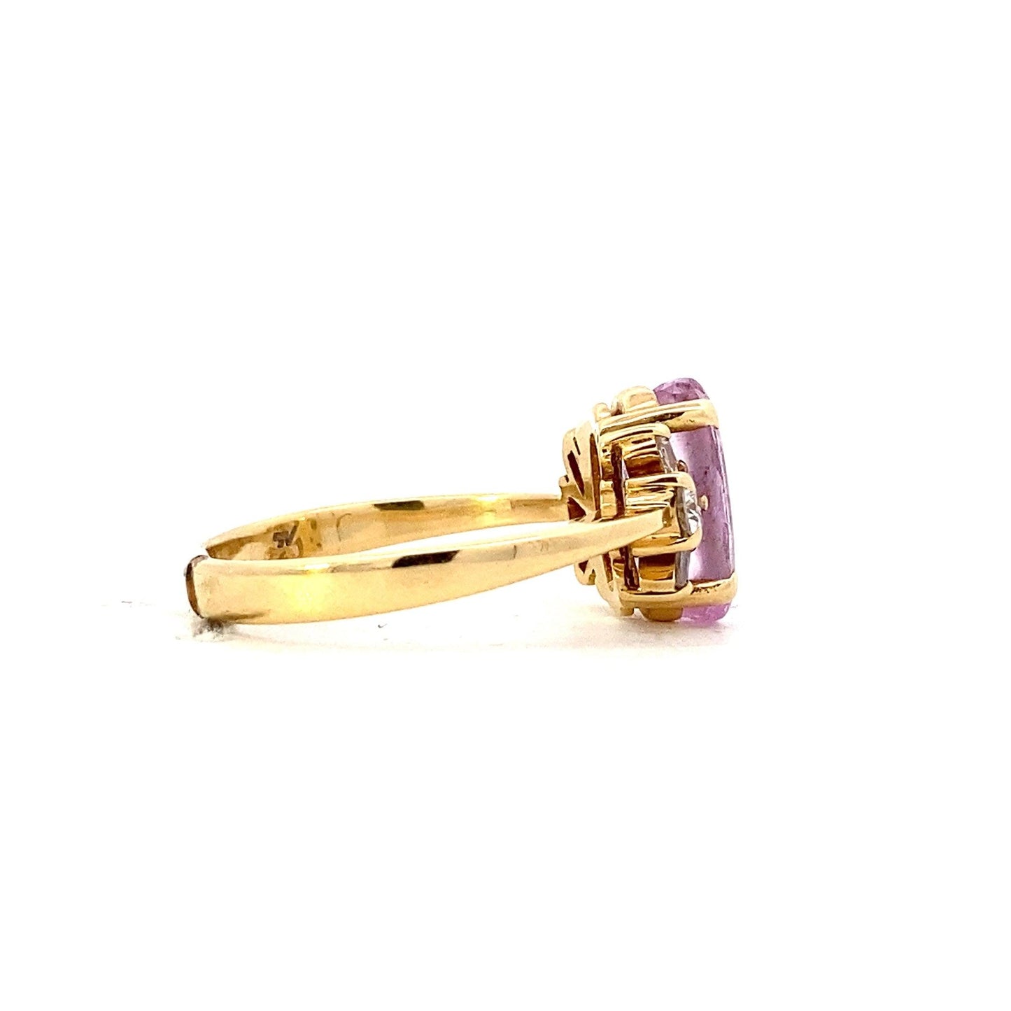 Anillo de Oro Amarillo de 18 quilates Tourmaline Diamante de la Mujer - 0.29ct - ipawnishop.com