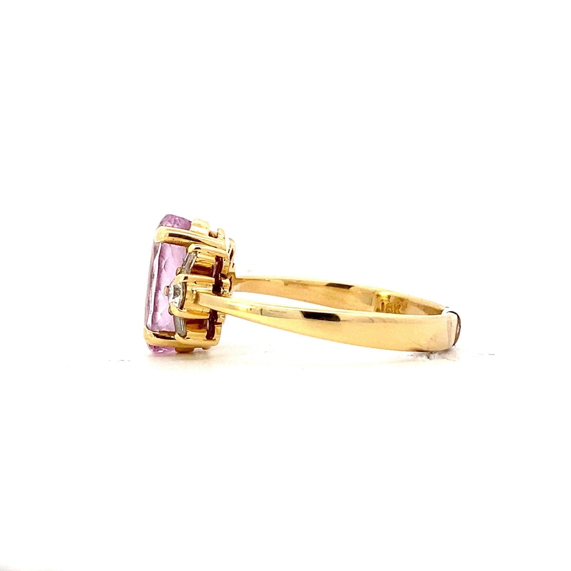 18K Yellow Gold Tourmaline Women's Diamond Ring - 0.29ct - ipawnishop.com