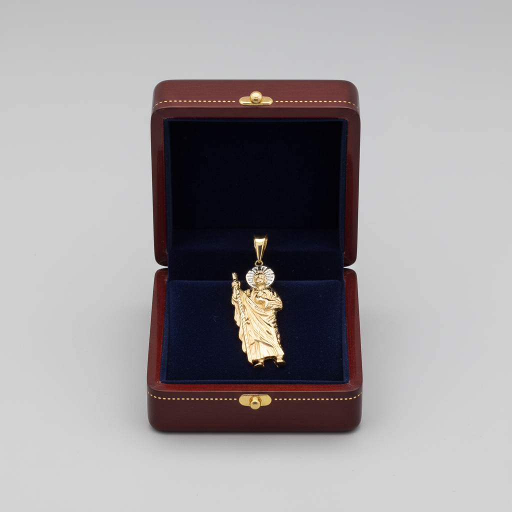 14K Yellow & White Gold Religious Figure Pendant