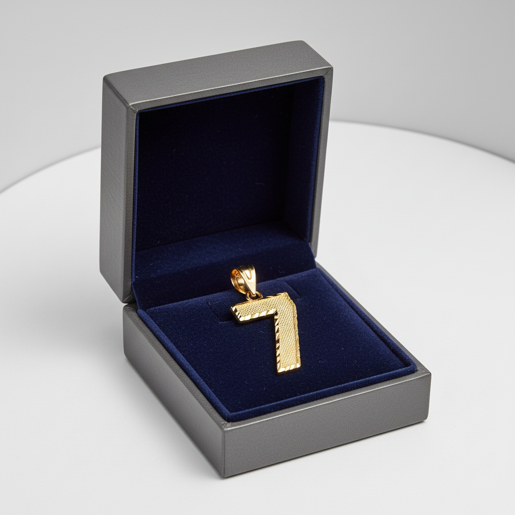10K Yellow Gold DC #7 Pendant