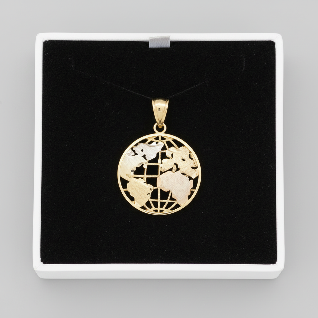 10K Yellow Gold Globe Pendant