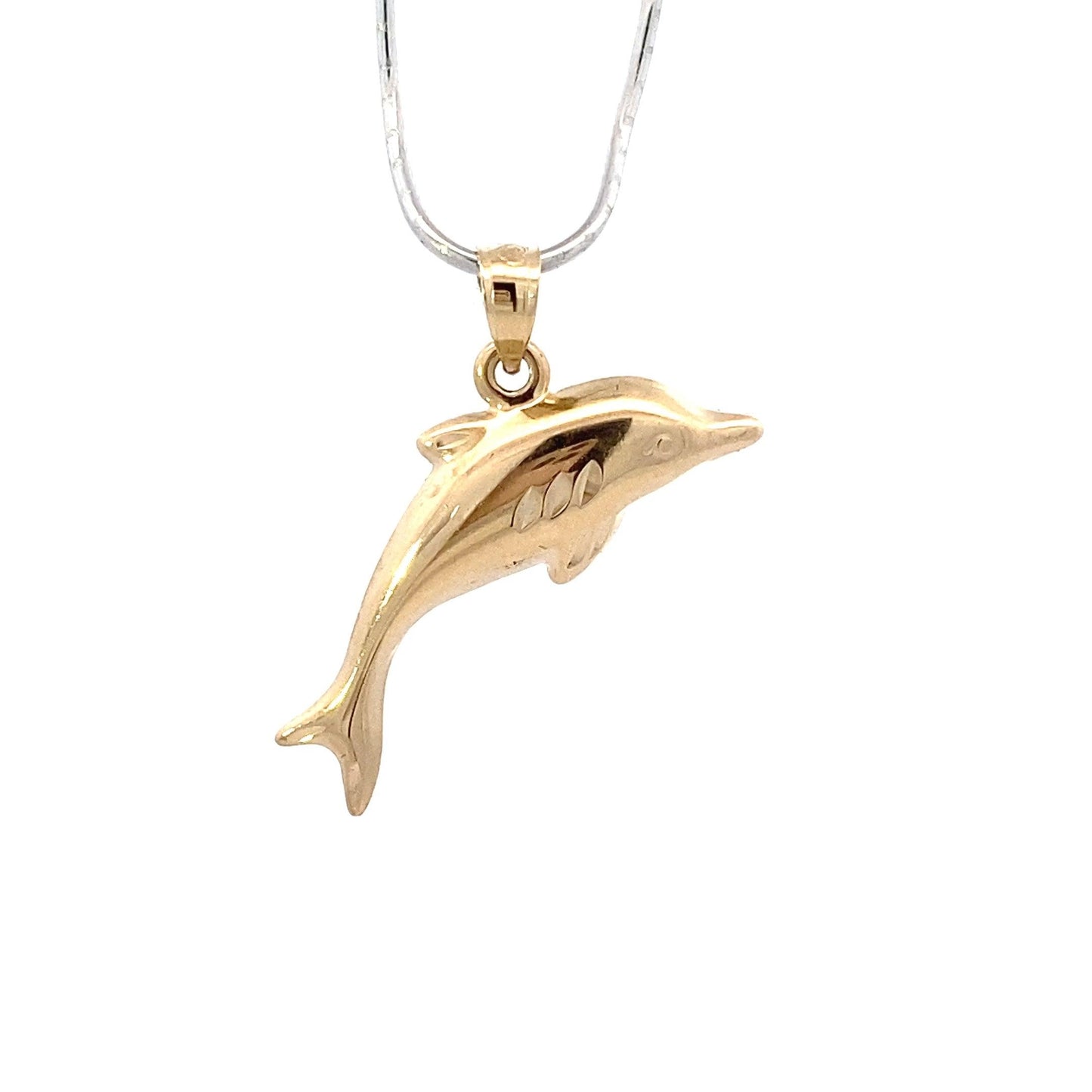 14K Yellow Gold Dolphin Pendant