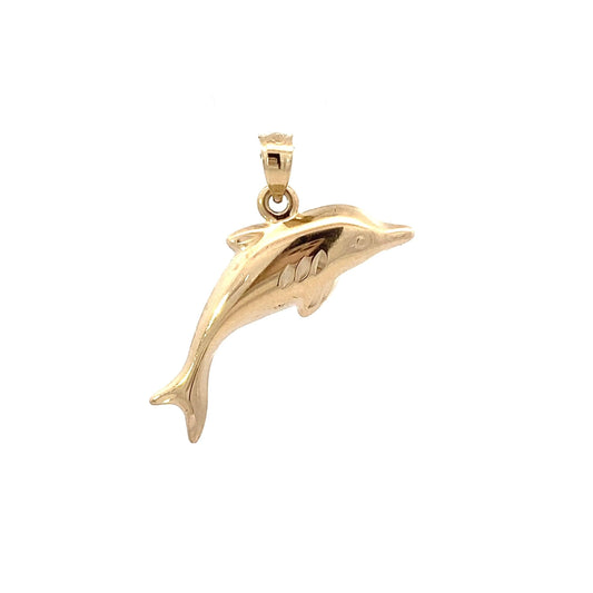 14K Yellow Gold Dolphin Pendant