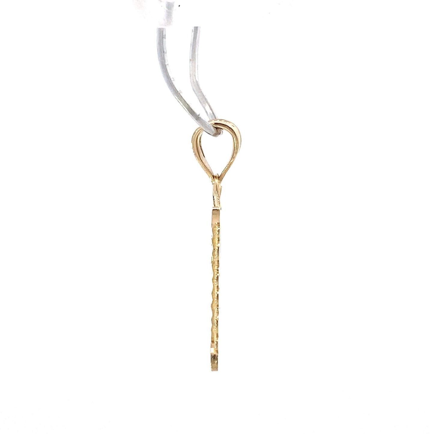 10K Yellow & White Gold 19x15mm Letter "T" Pendant