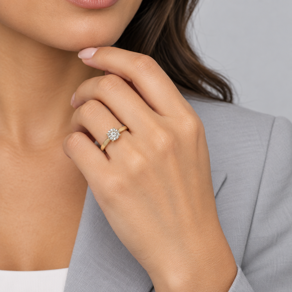 10K Yellow Gold Diamond Women's Ring - 0.50ct