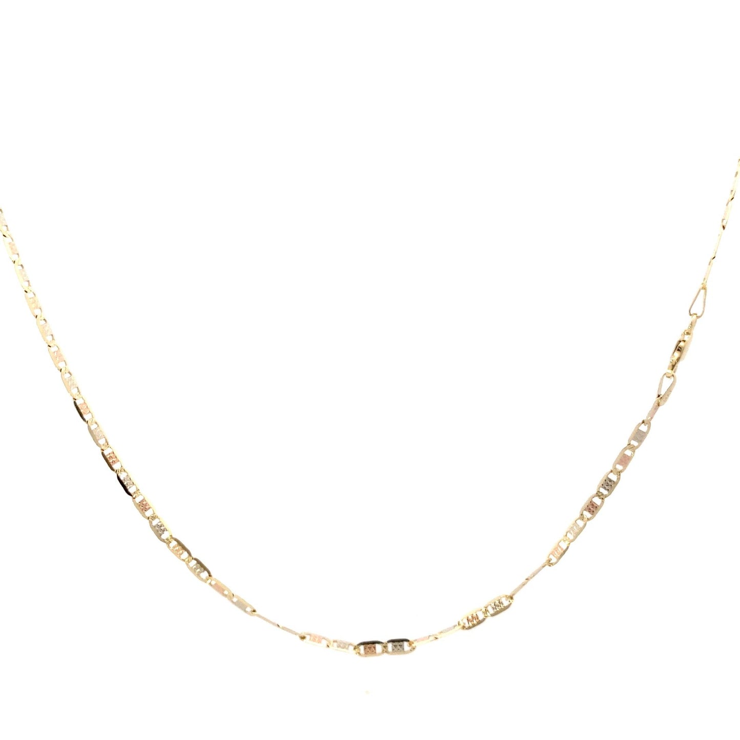 14K Tri-Color Gold 24" Mariner Chain