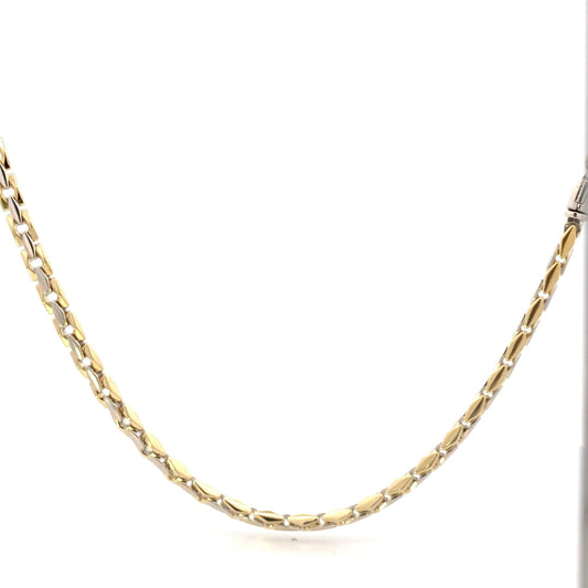 18K Yellow & White Gold 22" 5mm SQ Lobster Link Chain