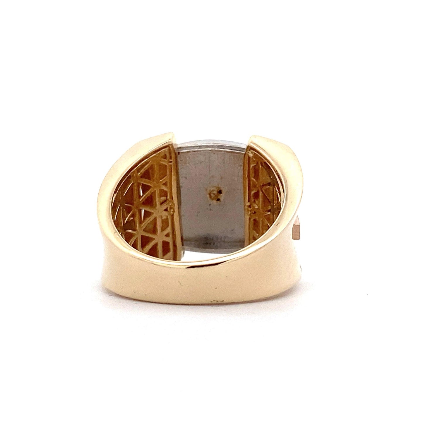14K Tri-Gold CZ 3 Crosses Ring