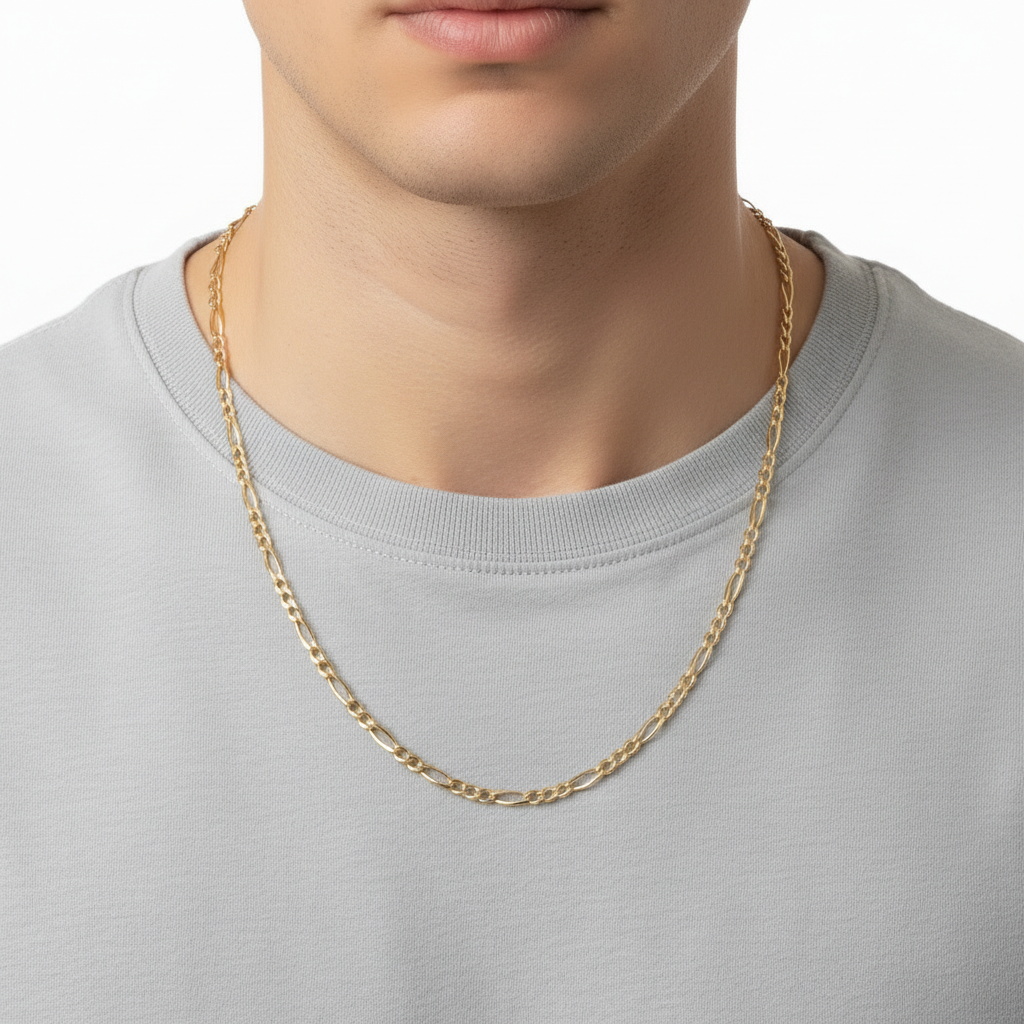 14K Yellow Gold 23" 2.3mm Figaro Chain