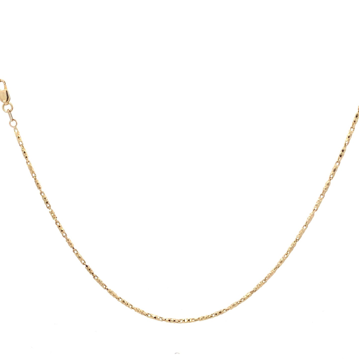 14K Yellow Gold 20" 1.5mm DC Bar Link Chain
