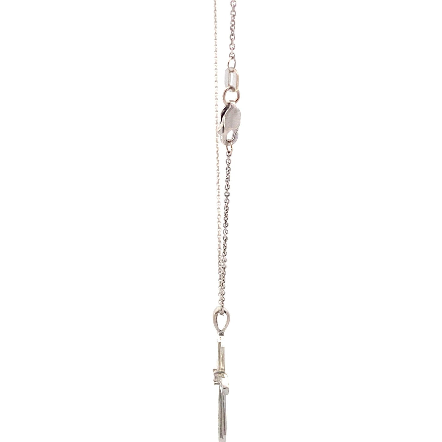 14K White Gold Cable Chain & Filigree Cross Pendant Set