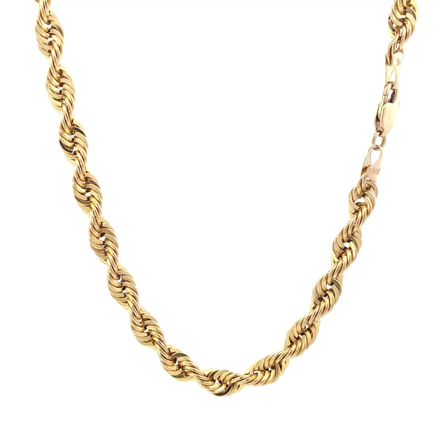 10K Yellow Gold Hollow Rope 24" Chain