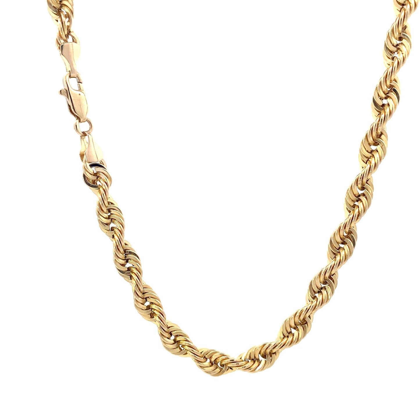 10K Yellow Gold Hollow Rope 24" Chain
