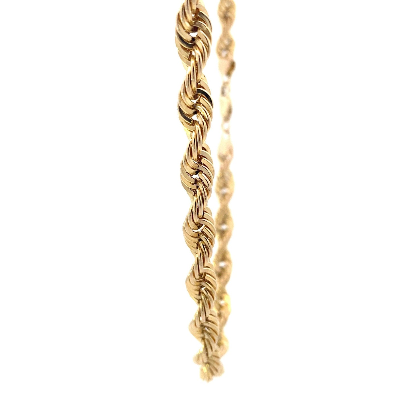 10K Yellow Gold Hollow Rope 24" Chain