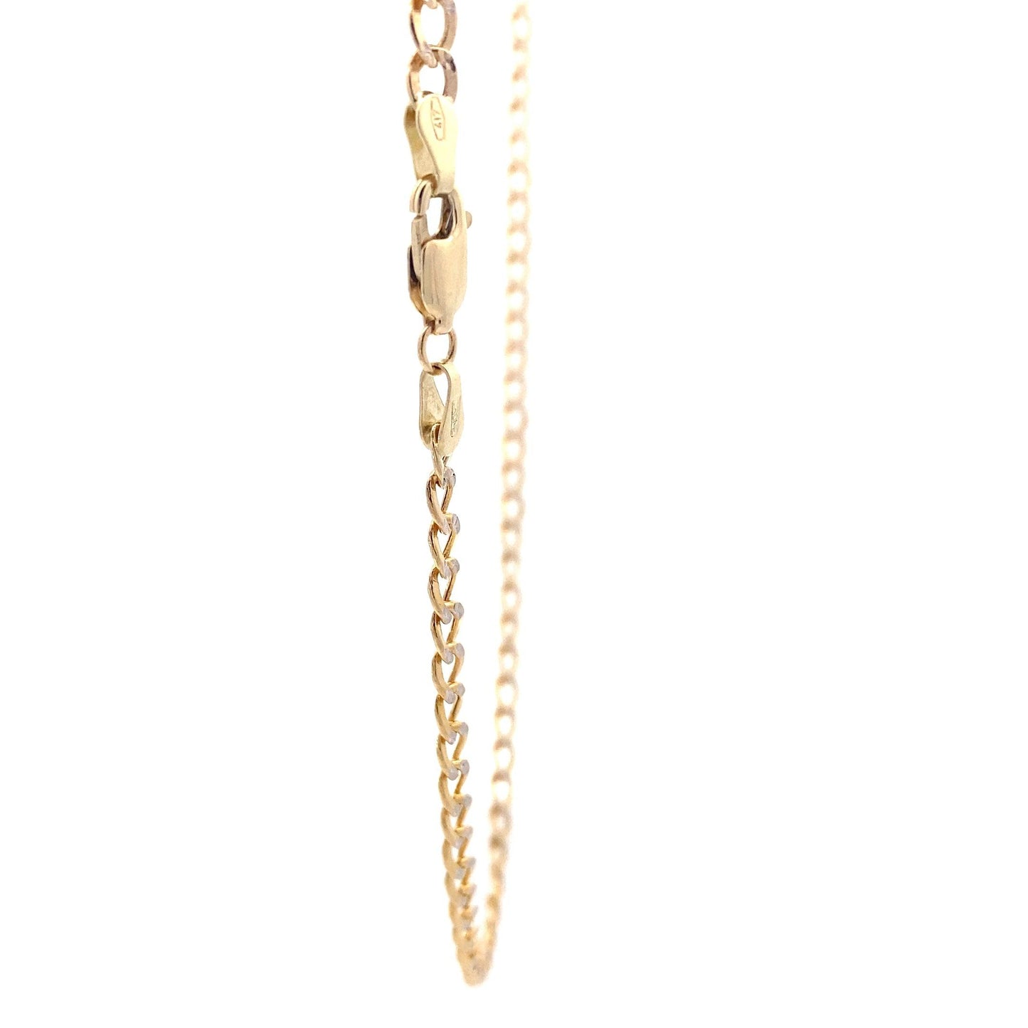 10K Yellow Gold Diamond Cut Curb Chain