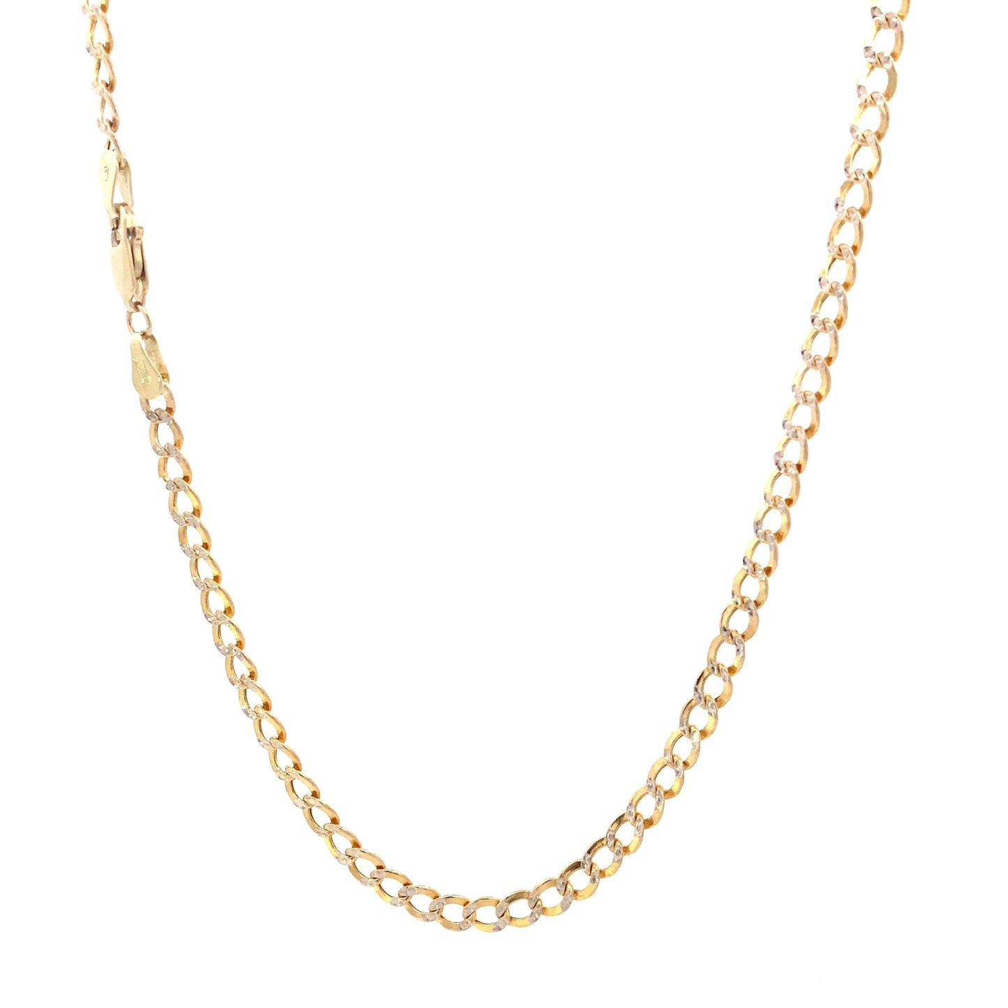 10K Yellow Gold Diamond Cut Curb Chain