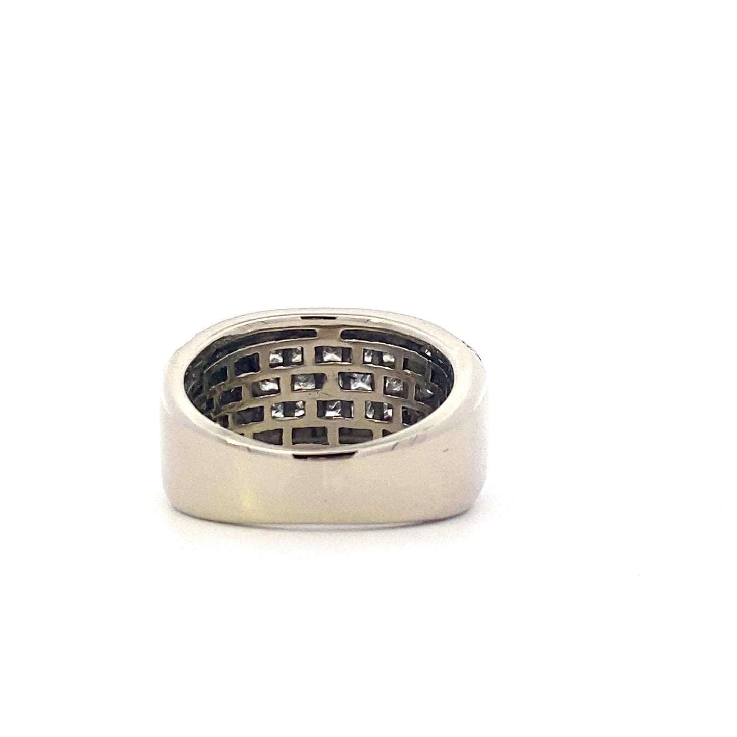 14K White Gold And Diamond Mens Ring - 1.63ct