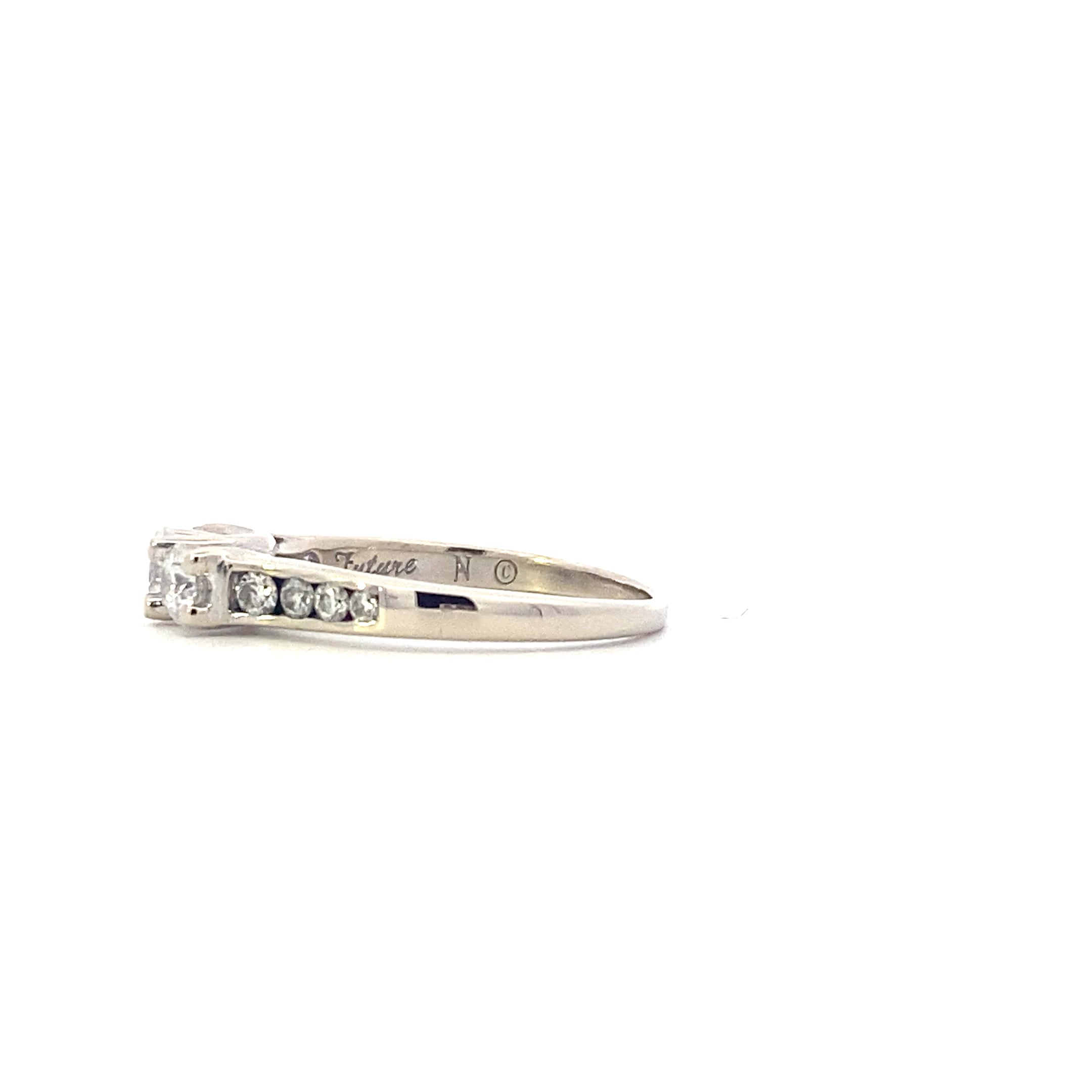 14K White Gold Diamond Womens Ring- 1.02ct
