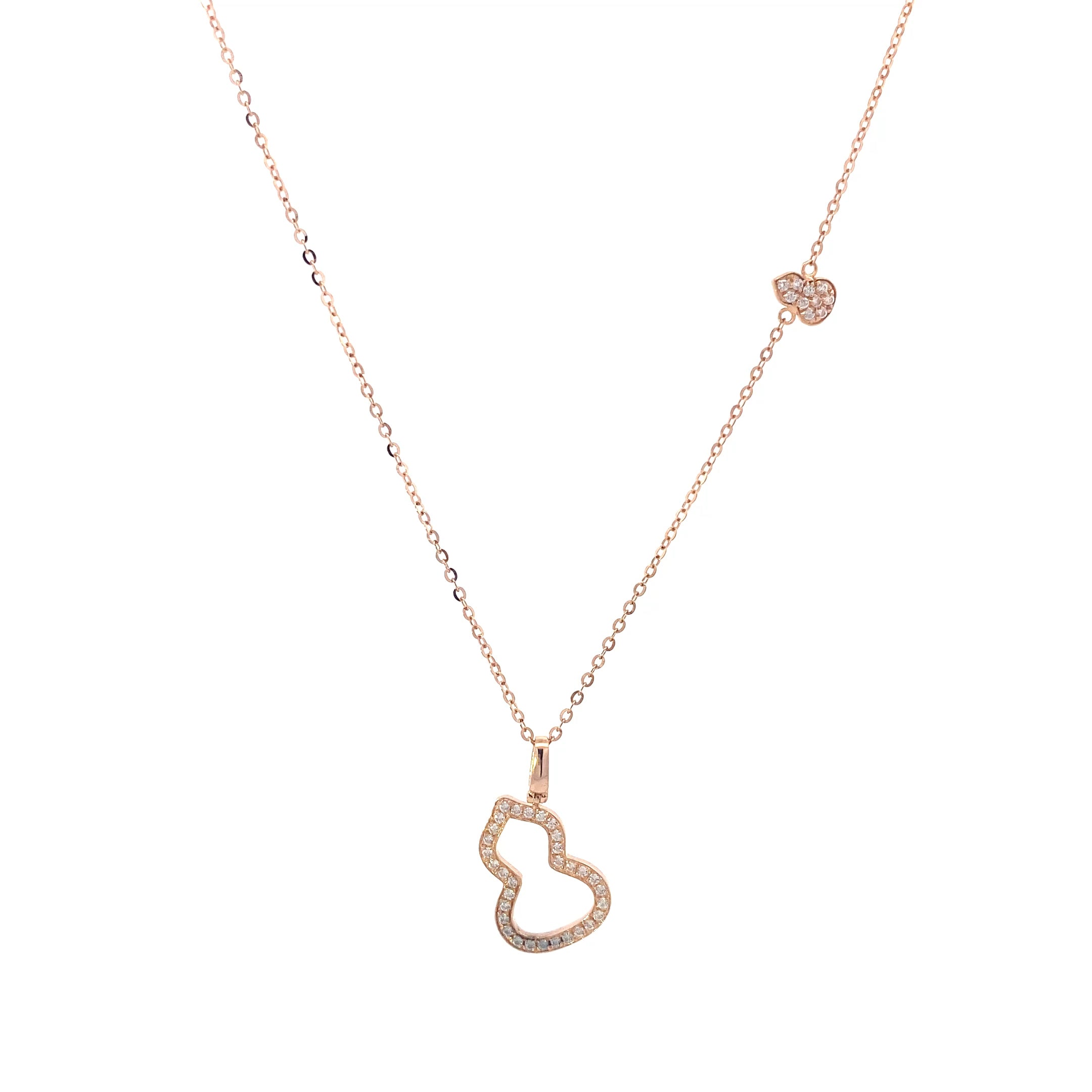 18k Rose Gold Qeenlin Gourd Pendant & 17.5