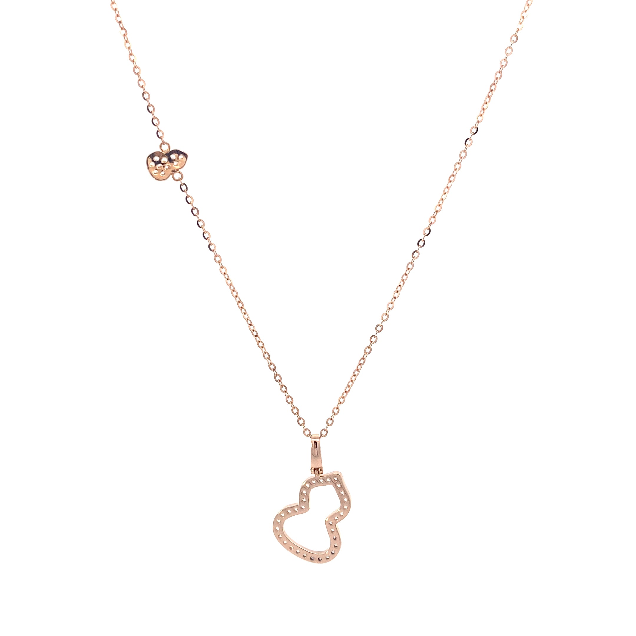 18k Rose Gold Qeenlin Gourd Pendant & 17.5