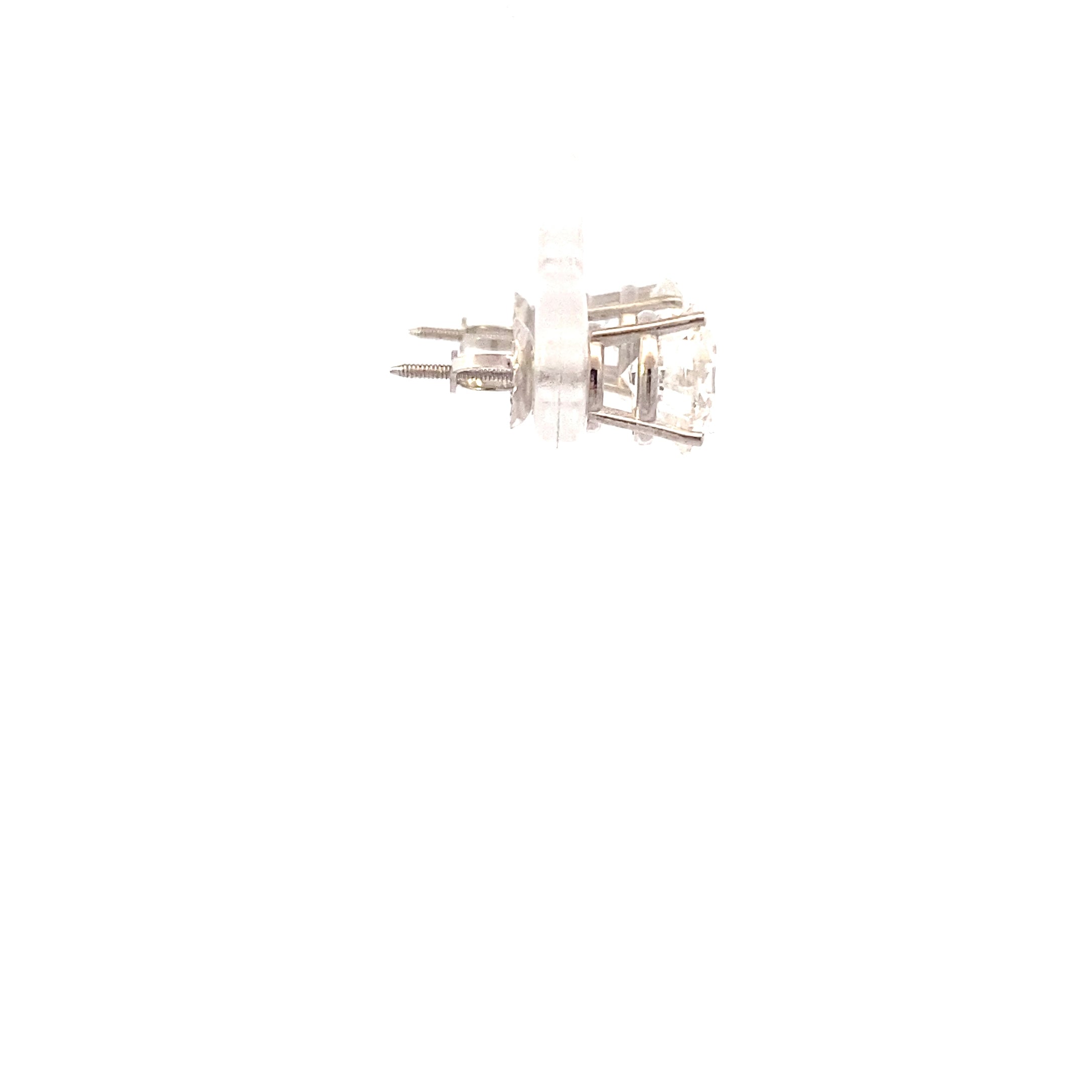 New 14K White Gold Lab Diamond Solitaire Earrings