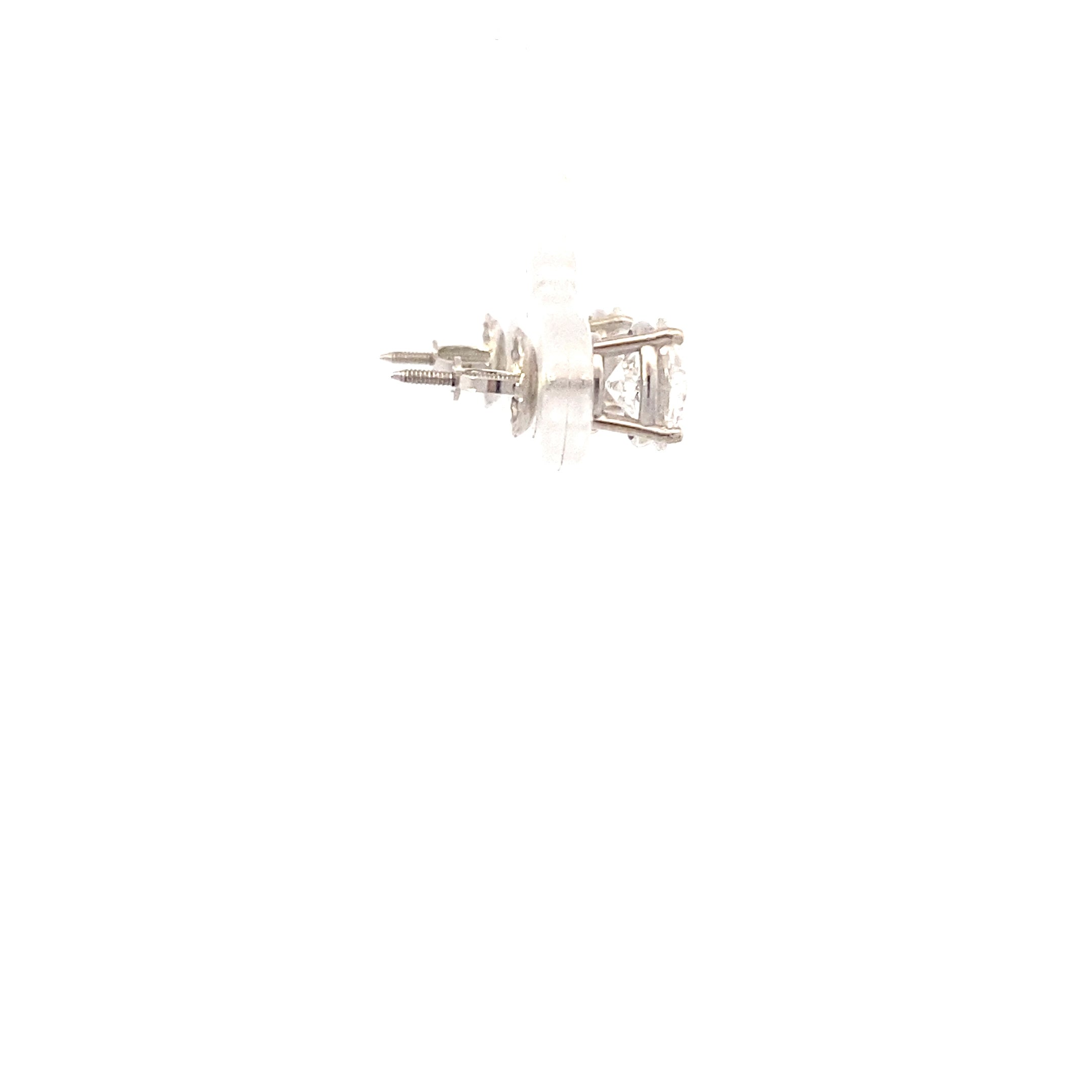 New 14K White Gold Lab Diamond Solitaire Earrings - 2.0ct