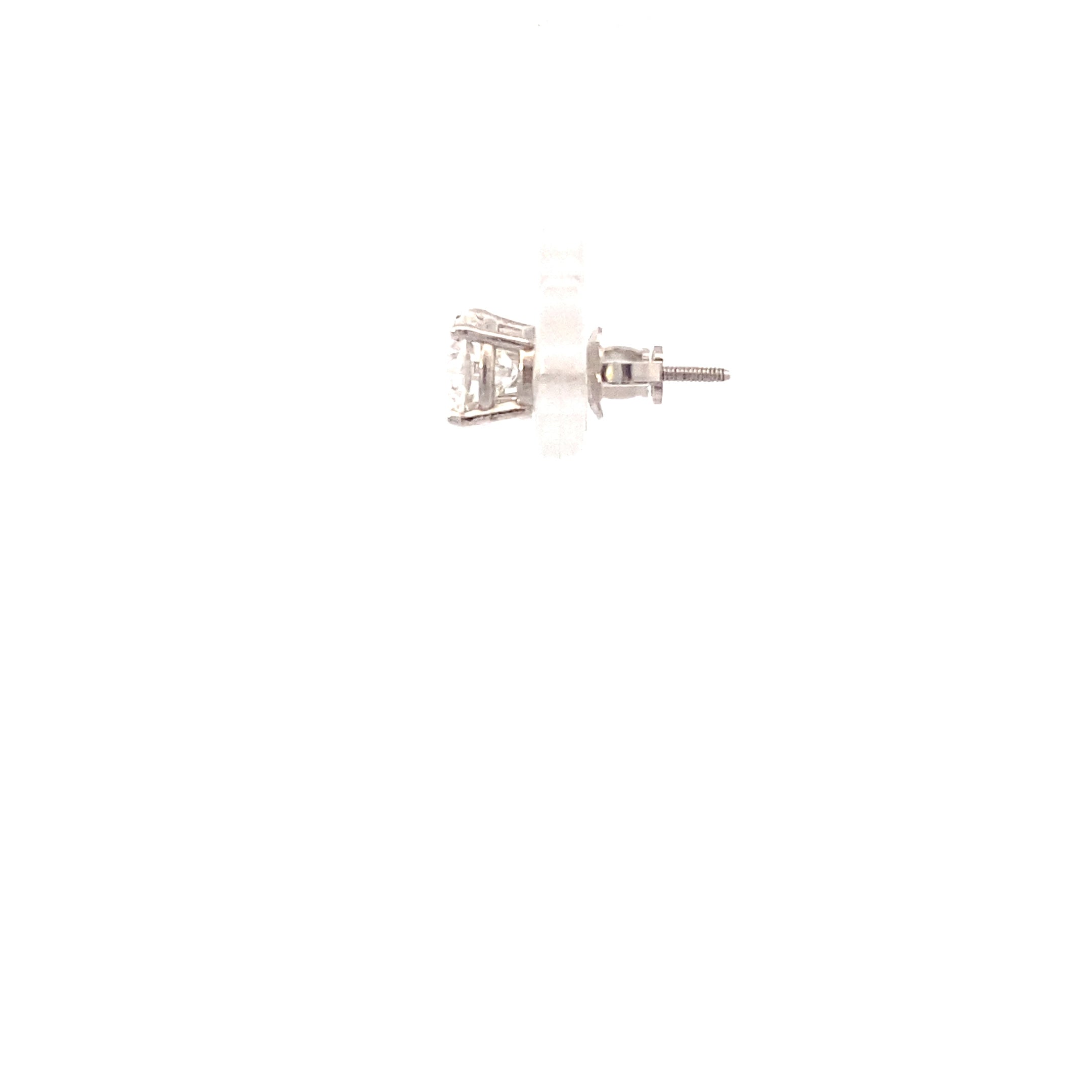 New 14K White Gold Lab Diamond Solitaire Earrings - 1.50ct