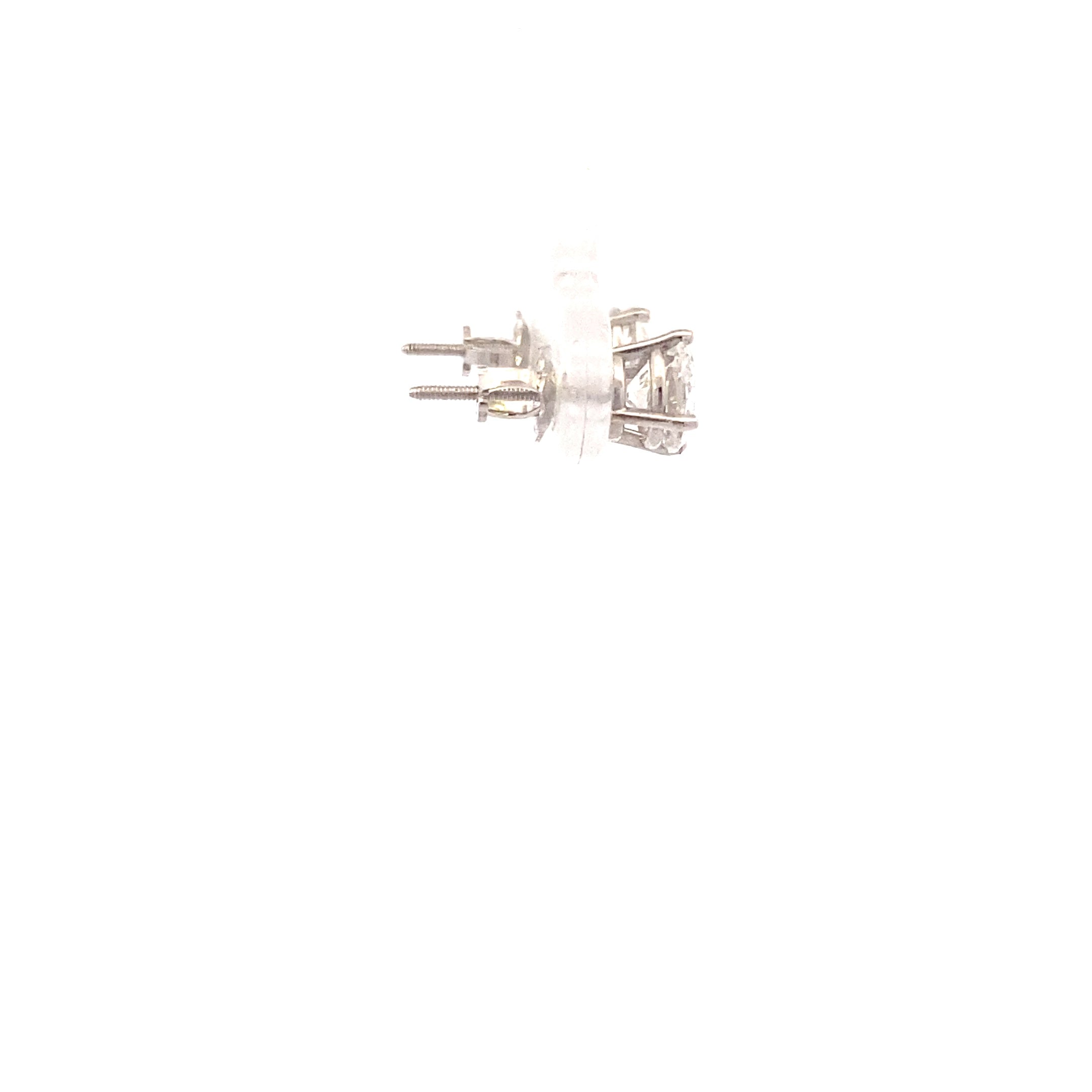 New 14K White Gold Lab Diamond Solitaire Earrings - 1.50ct