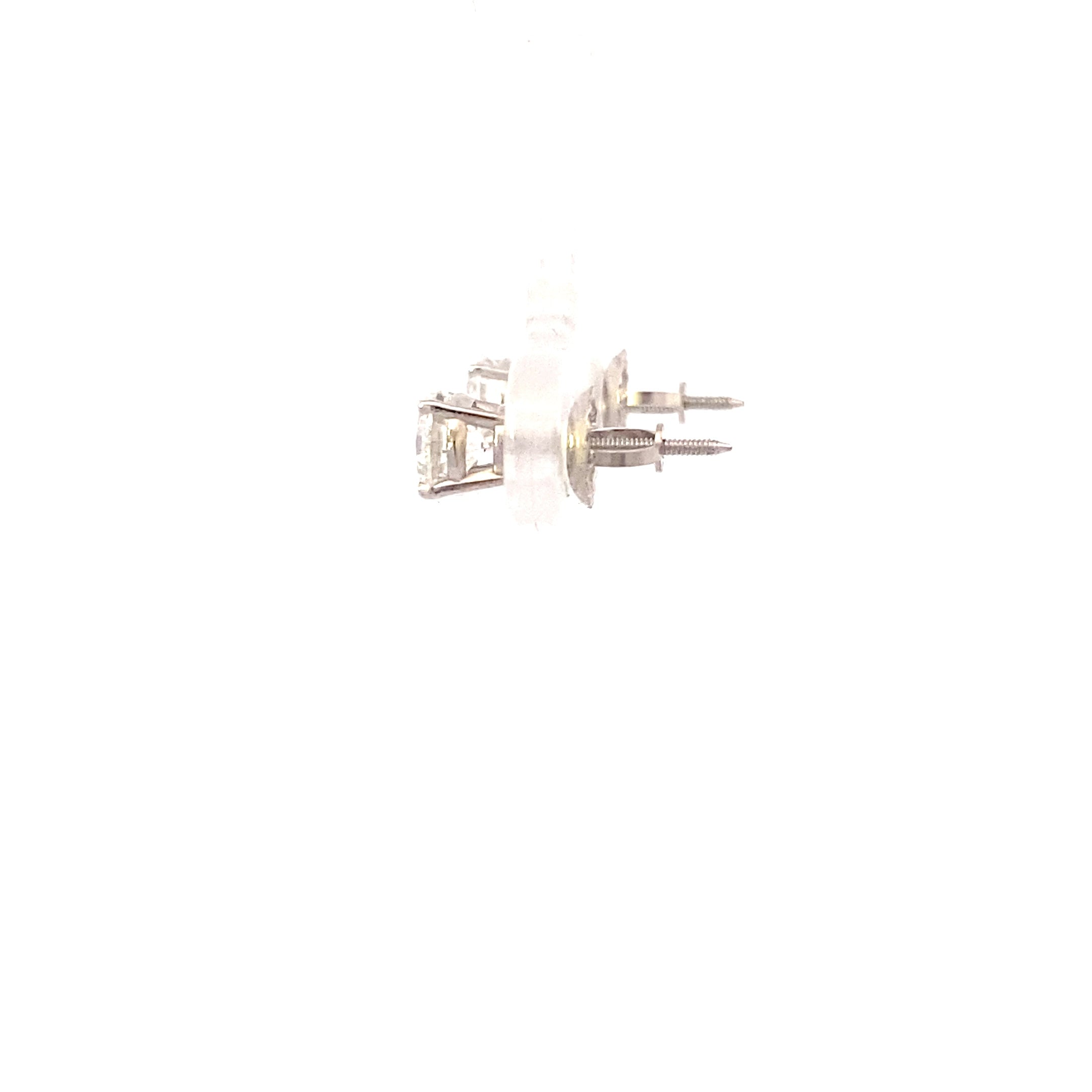 New 14K White Gold Lab Diamond Solitaire Earrings