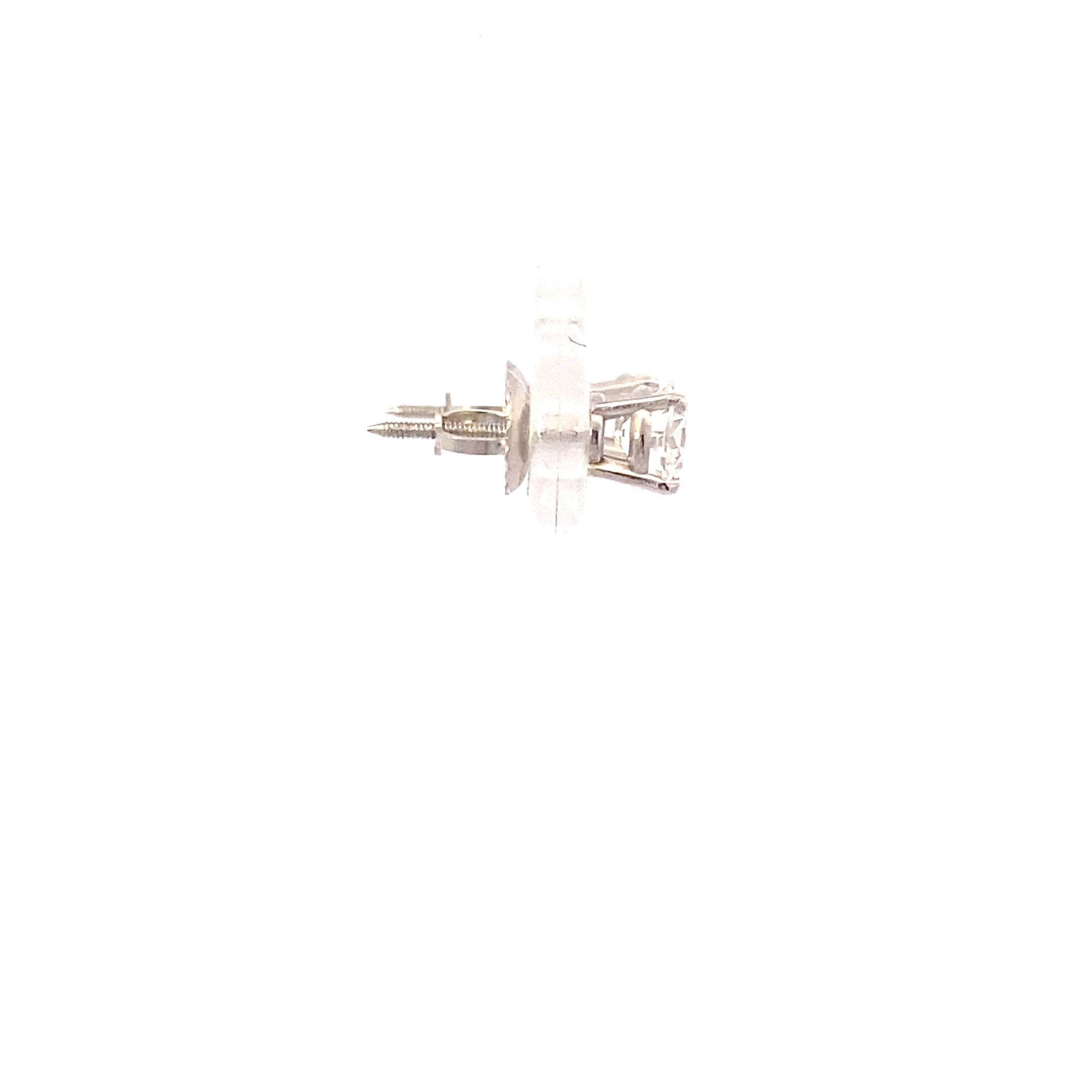 New 14K White Gold Lab Diamond Solitaire Earrings