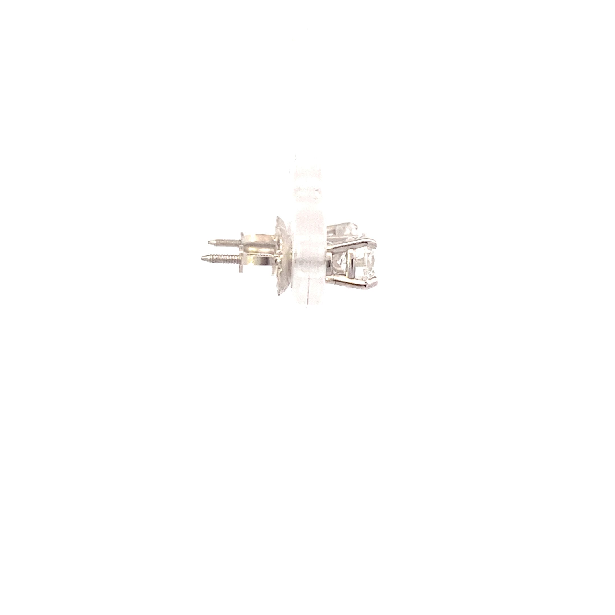 New 14K White Gold Lab Diamond Solitaire Earrings - 0.75ct
