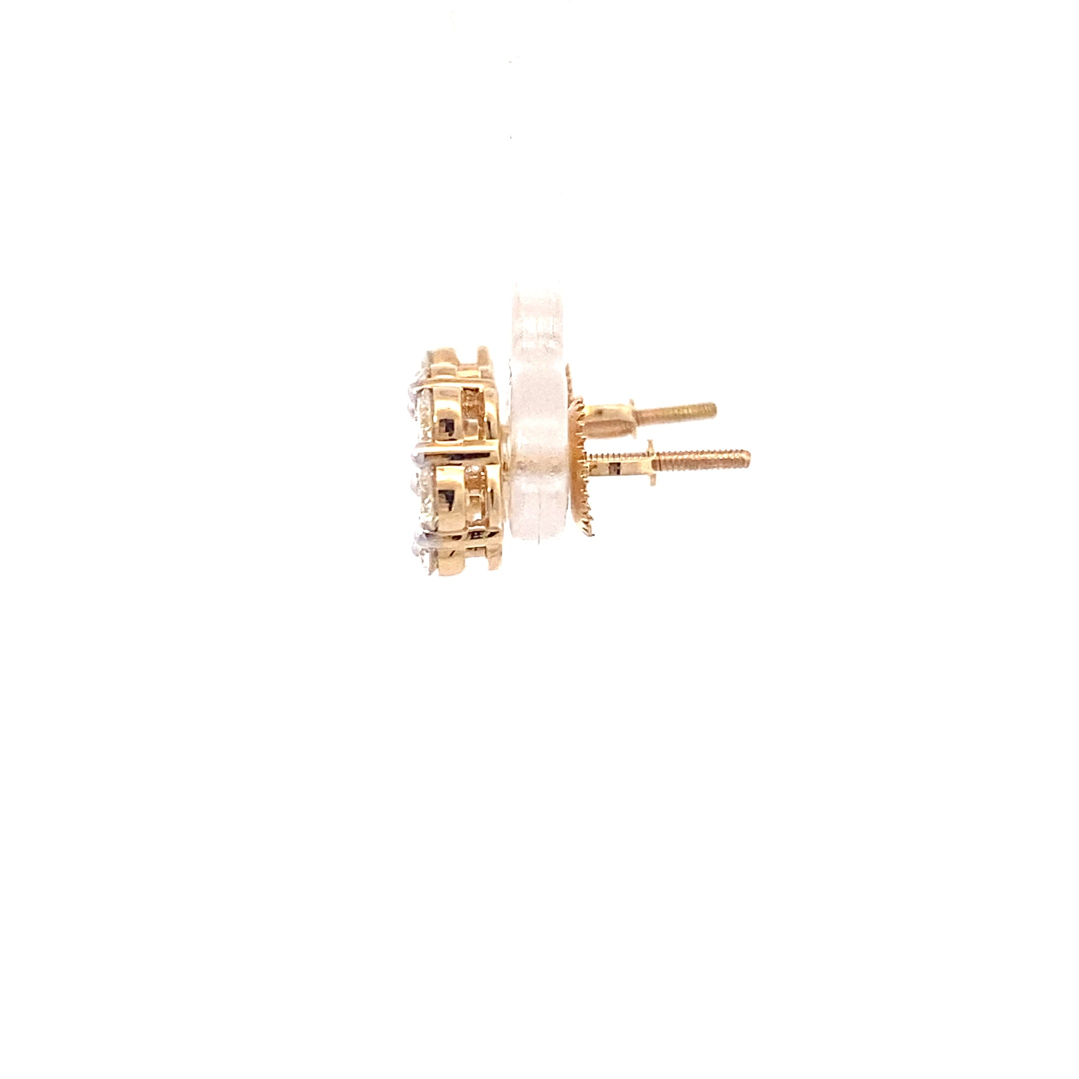 New 14K Yellow Gold Lab Diamond Earrings - 1.60ct