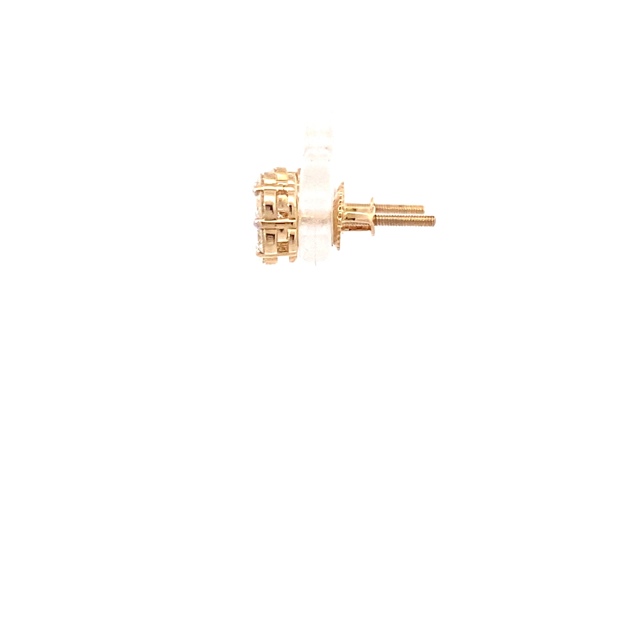 New 14K Yellow Gold Lab Diamond Earrings - 0.75ct
