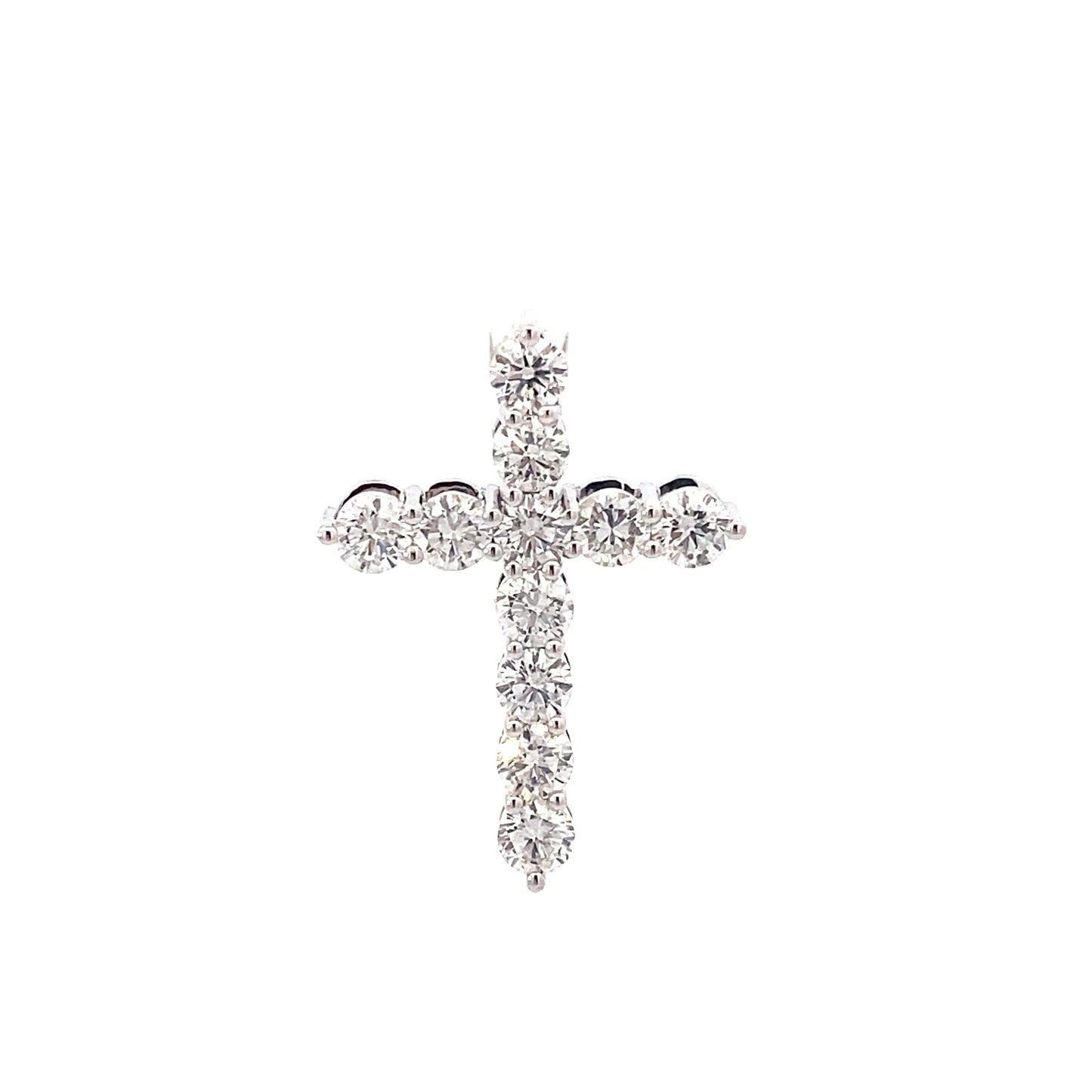 New 10K White Gold Lab Diamond Cross Pendant - 2.30ct