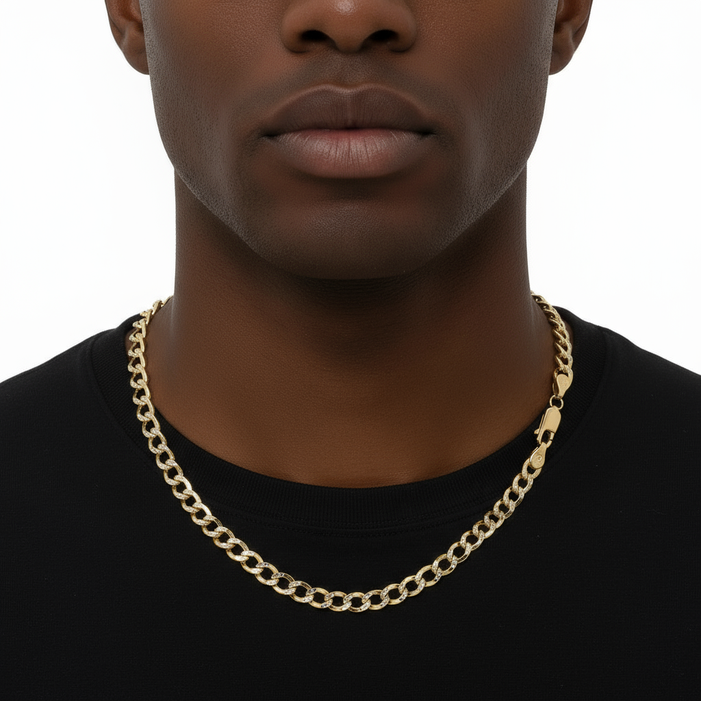 14K Yellow Gold 24" DC Hollow Curb Chain