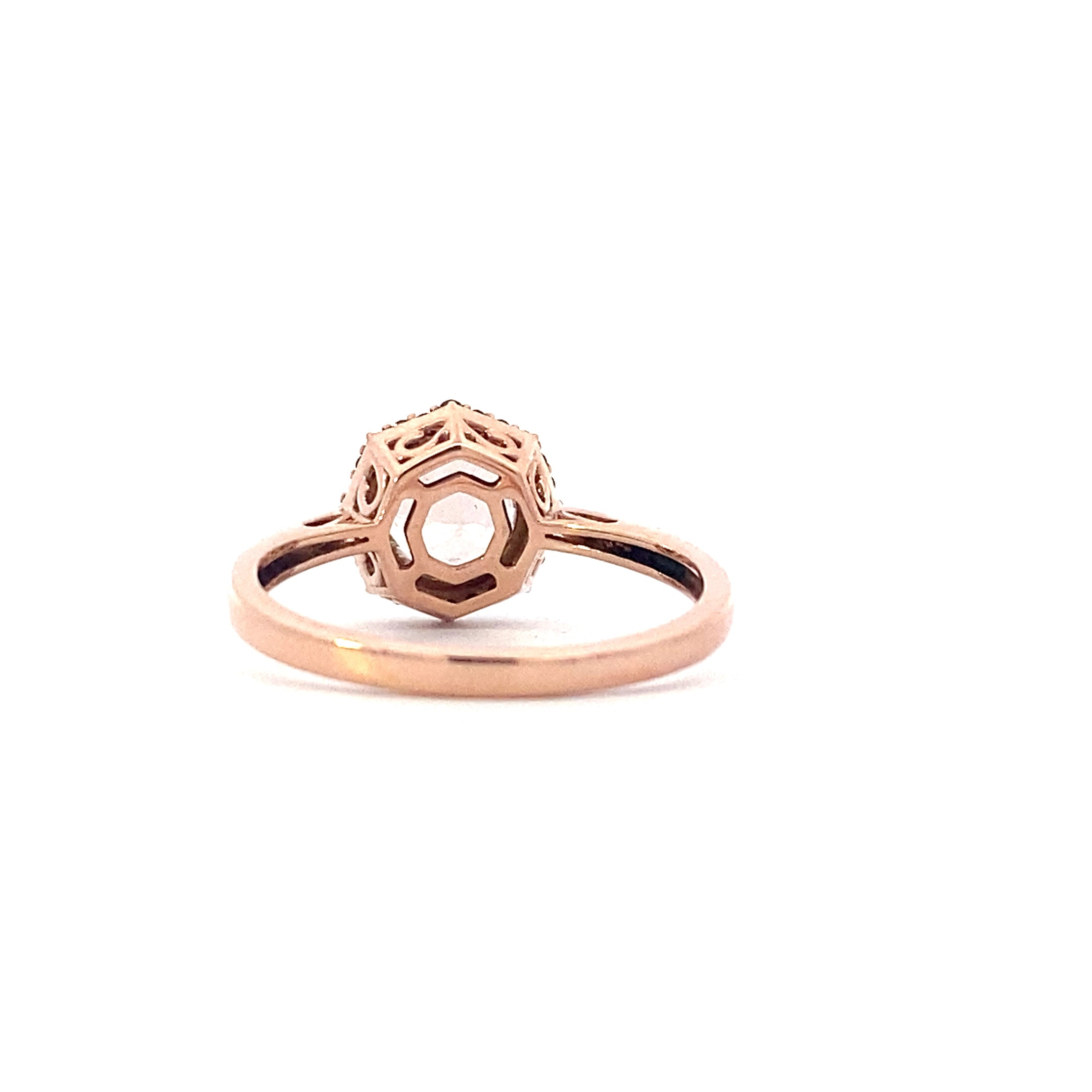 10K Rose Gold Diamond & Morganite Women's Ring - 0.09ct
