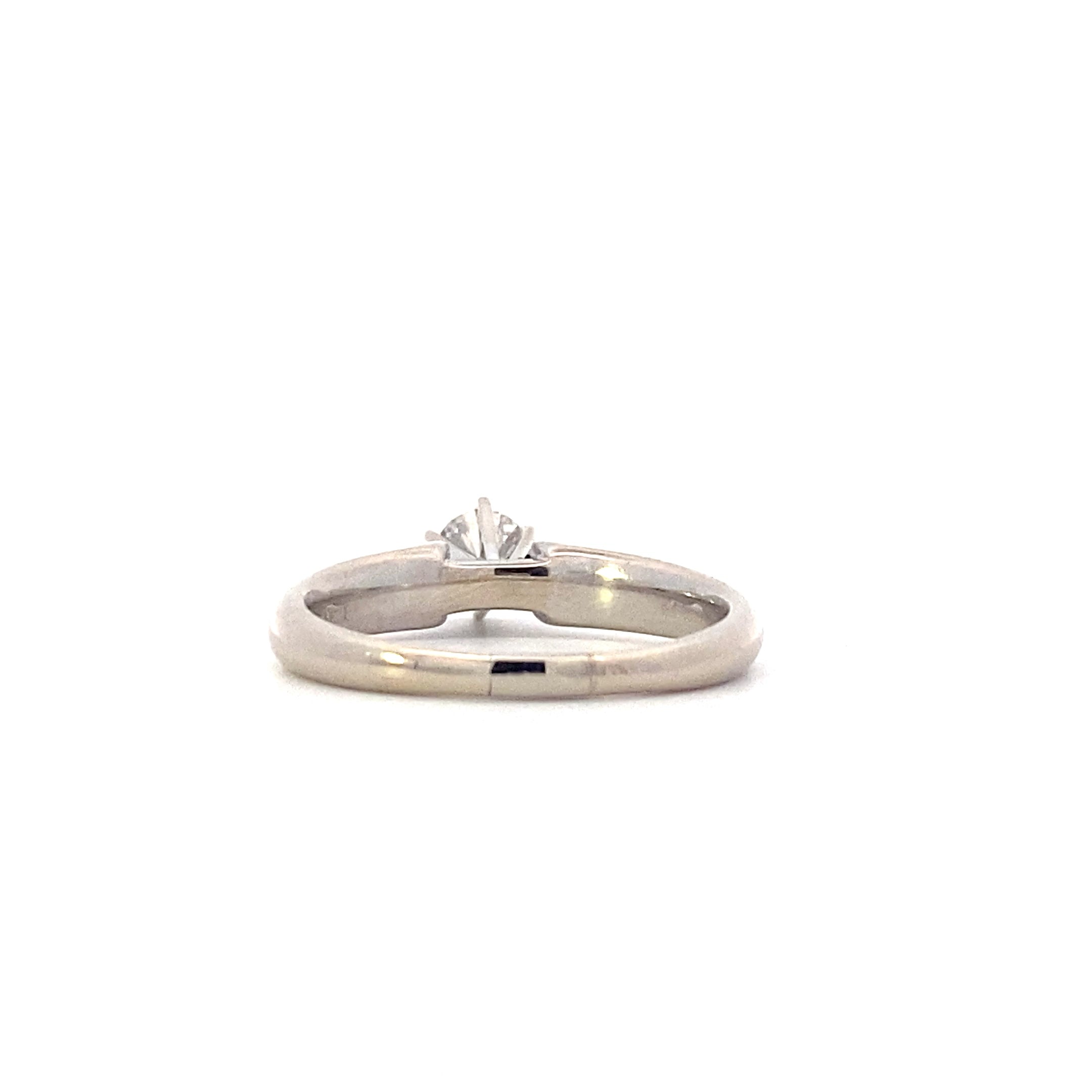 14K White Gold Women's Diamond Solitaire Ring - 0.50ct
