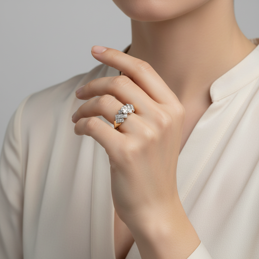 14K Yellow Gold Diamond Women's Ring - 1.08ct