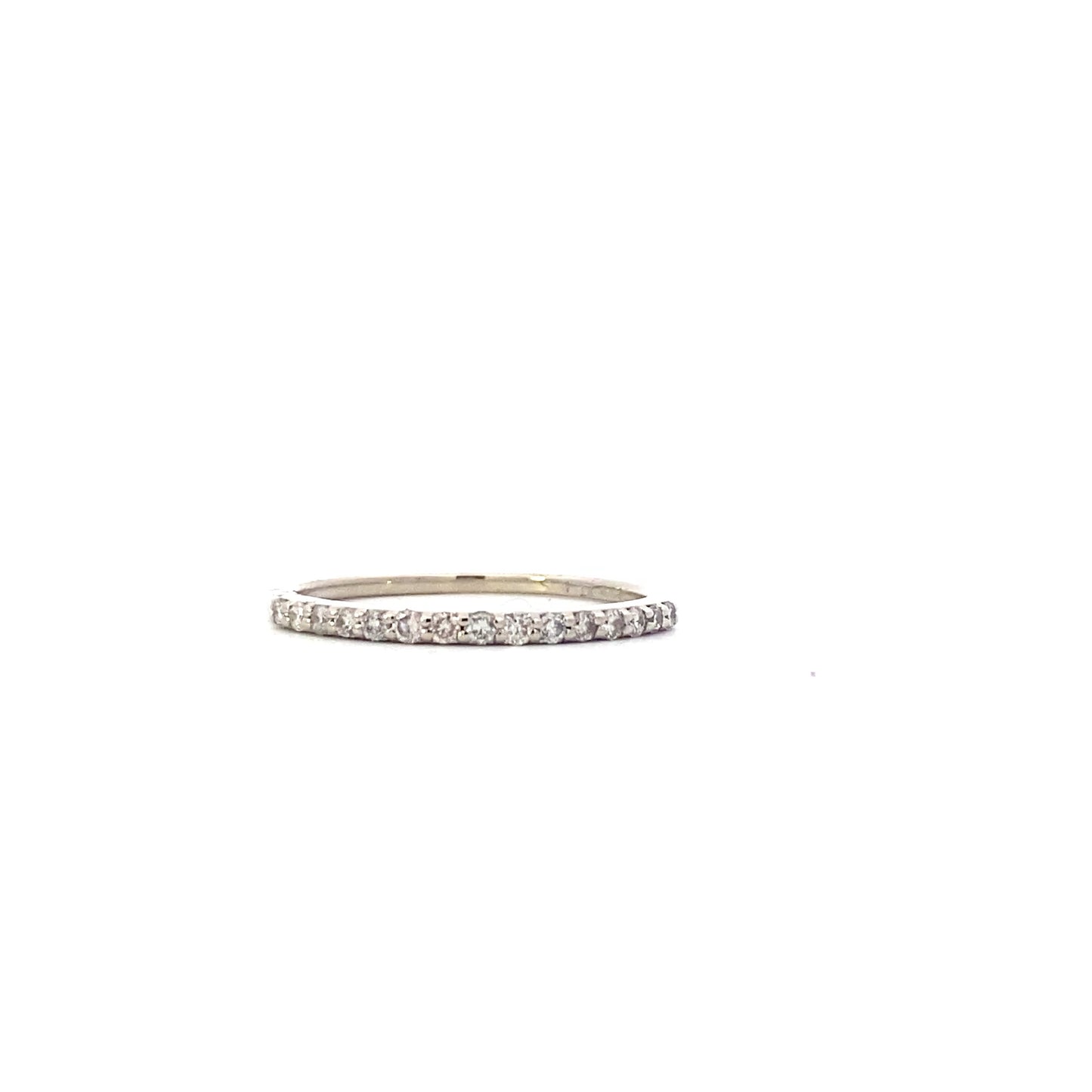 14K White Gold Diamond Women's Band Ring - 0.19ct