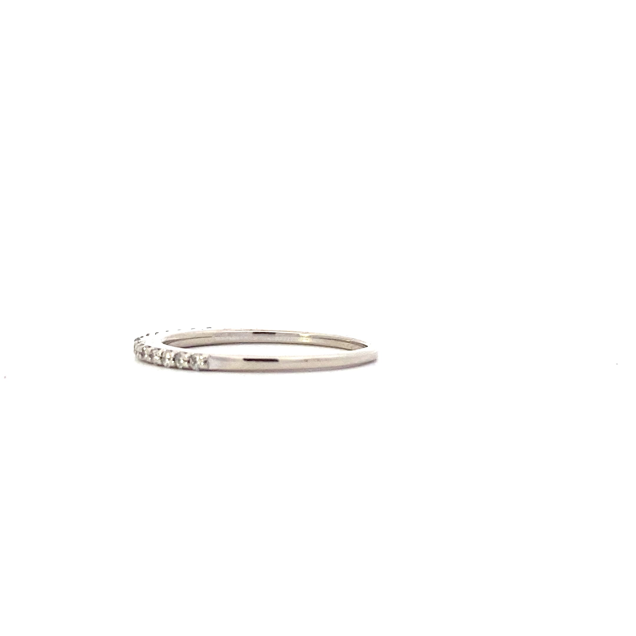 14K White Gold Diamond Women's Band Ring - 0.19ct