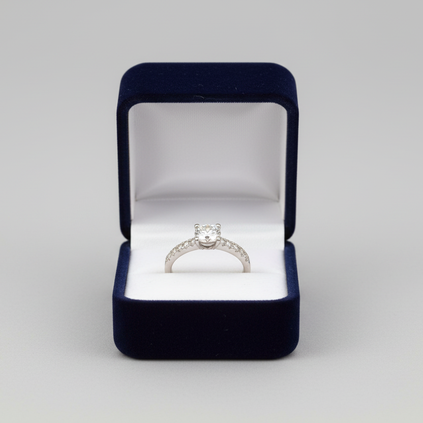 10K White Gold Diamond Women's Ring - 0.38ct