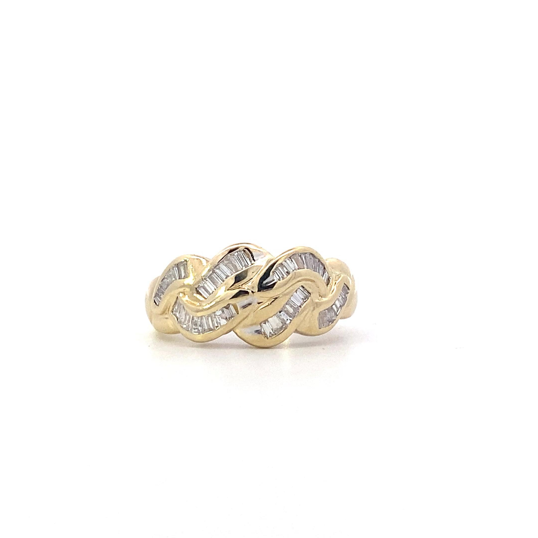 14K Yellow Gold Diamond Women's Ring
