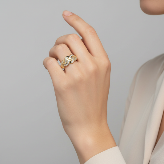 14K Yellow Gold Diamond Women's Ring